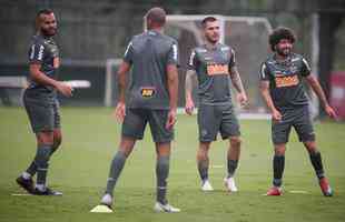 Jogadores do Atltico treinaram nesta tera-feira, vspera do jogo com o Defensor