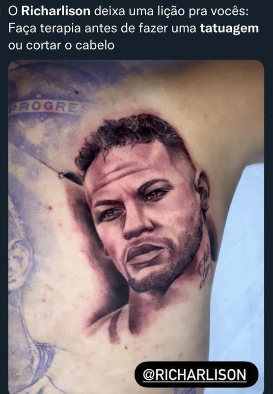 Tatuagem do rosto de Neymar em Richarlison vira meme