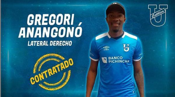 Gregori Anangonó, lateral-direito (Universidad Católica, do Equador)