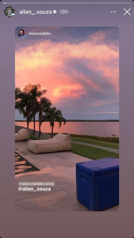 Volante Allan curte recesso com familiares e amigos no interior de So Paulo.