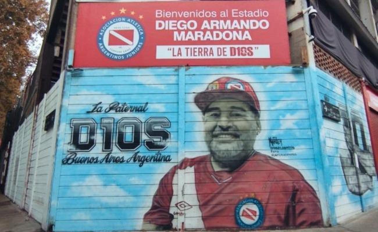 Mural no estdio Diego Armando Maradona, em Buenos Aires