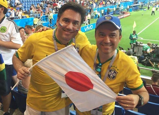 Fabiano e Cristhiano em partida realizada fora do Brasil