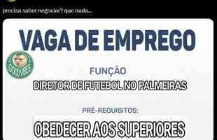 Aps a derrota do Palmeiras, diversos memes circularam nas redes sociais
