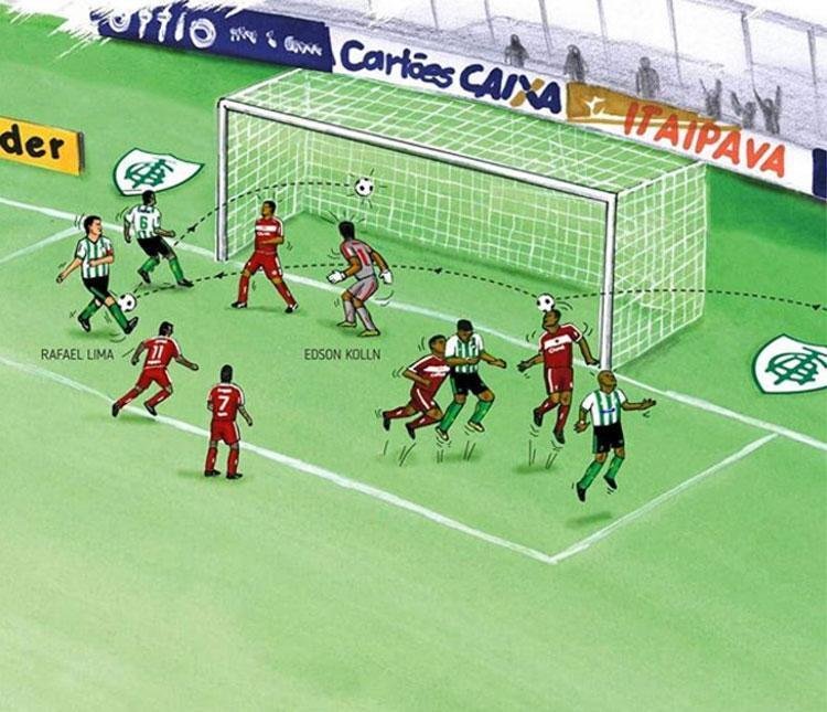 Gol de zagueiro Rafael Lima que deu ao Amrica o ttulo da Srie B de 2017, com vitria por 2 a 1 sobre o CRB