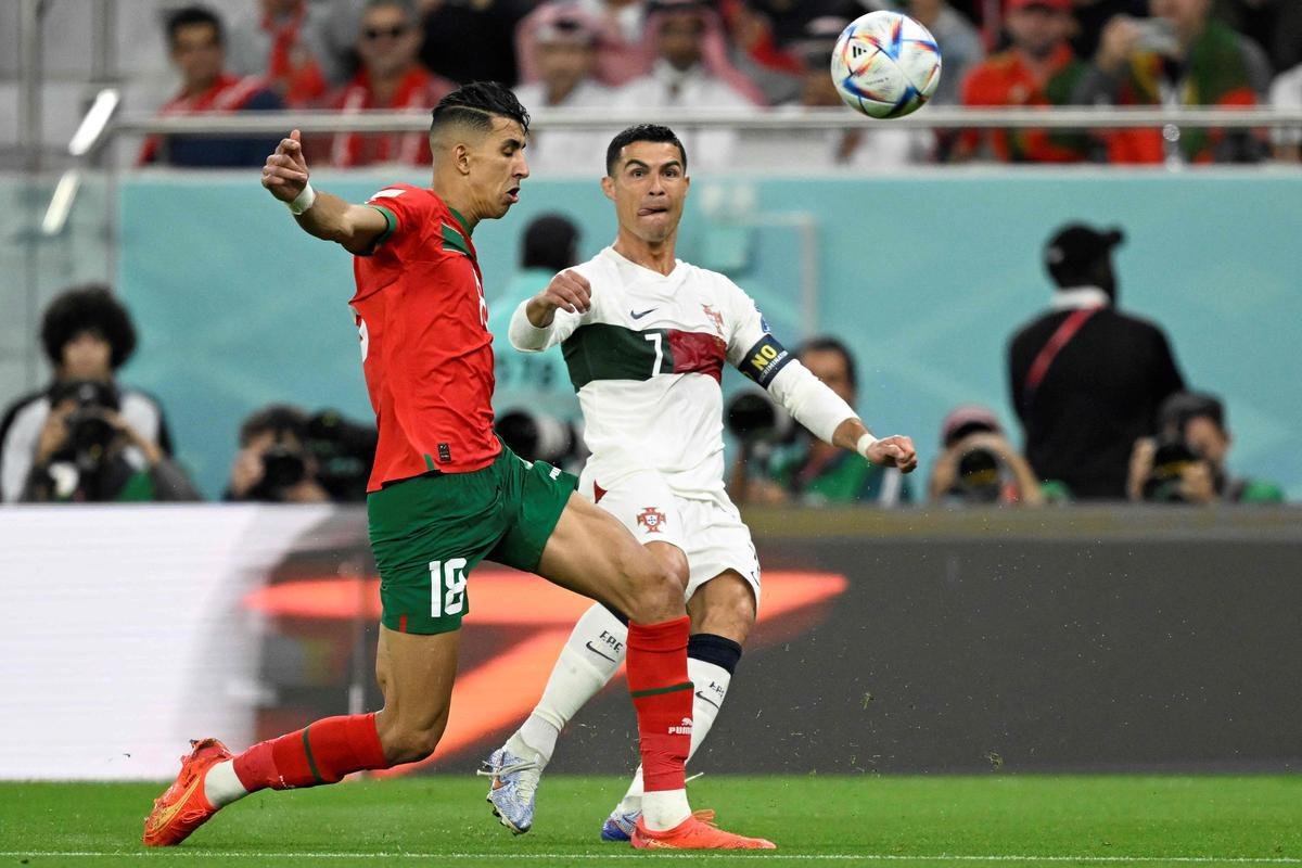 As reaes de Cristiano Ronaldo no banco e durante o jogo contra Marrocos pelas quartas de final da Copa do Mundo