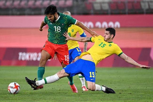 Fotos da vit�ria do Brasil sobre o M�xico, na semifinal do futebol masculino