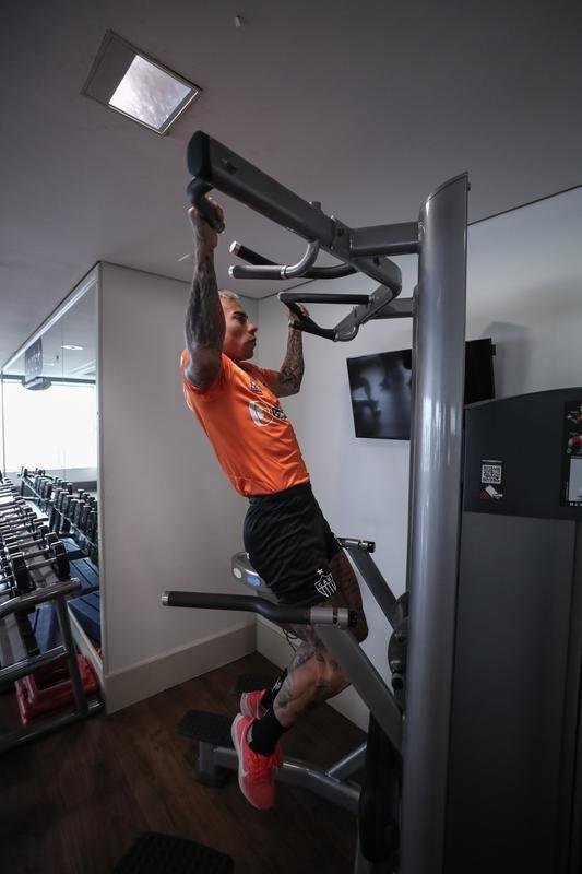 Jogadores do Atltico fizeram uma atividade regenerativa em So Paulo nesta quarta-feira, dia seguinte ao empate por 0 a 0 com o Palmeiras