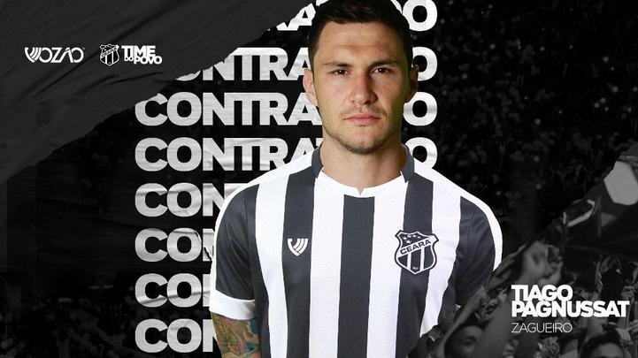 O Ceará anunciou a contratação do zagueiro Tiago, que estava no Lanús, da Argentina