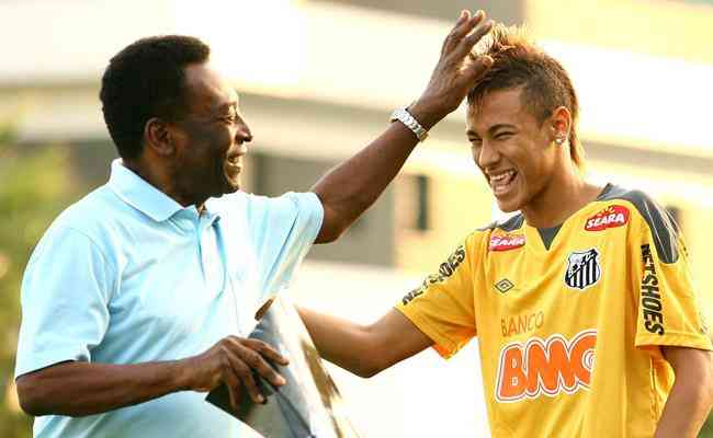 dolos da Seleo Brasileira e do Santos, Pel e Neymar se encontraram em diversas oportunidades