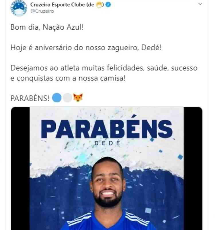 Torcida do Cruzeiro detona publicação do clube parabenizando Dedé -  Superesportes
