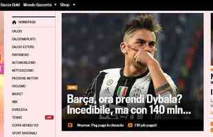 Gazzetta dello Sport j especula uma proposta do Barcelona por Dybala com o dinheiro que entrar da venda de Neymar