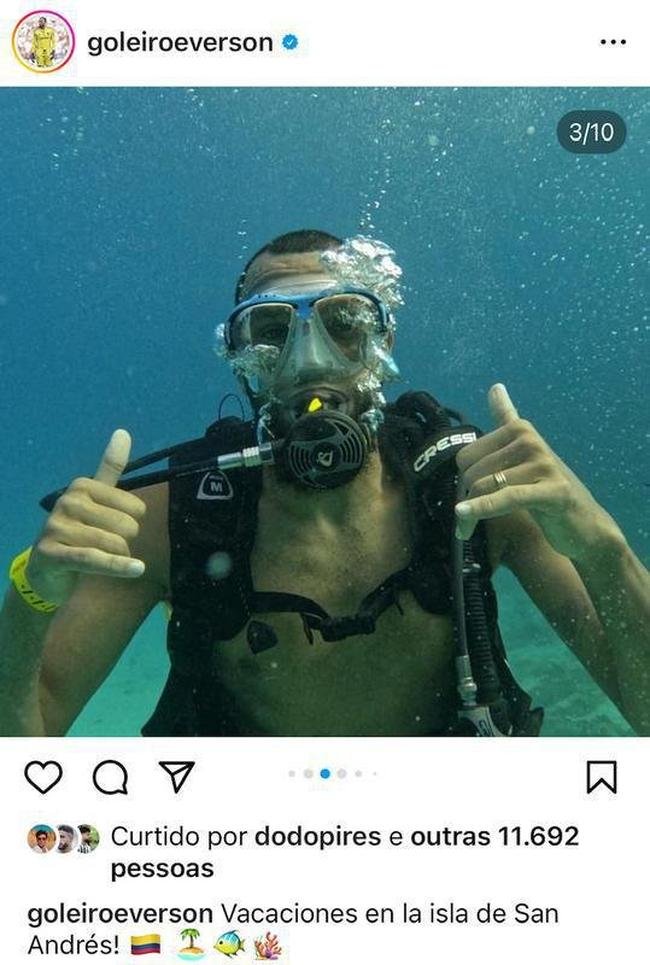 Everson publicou #tbt na Ilha de San Andrs, na Colmbia.