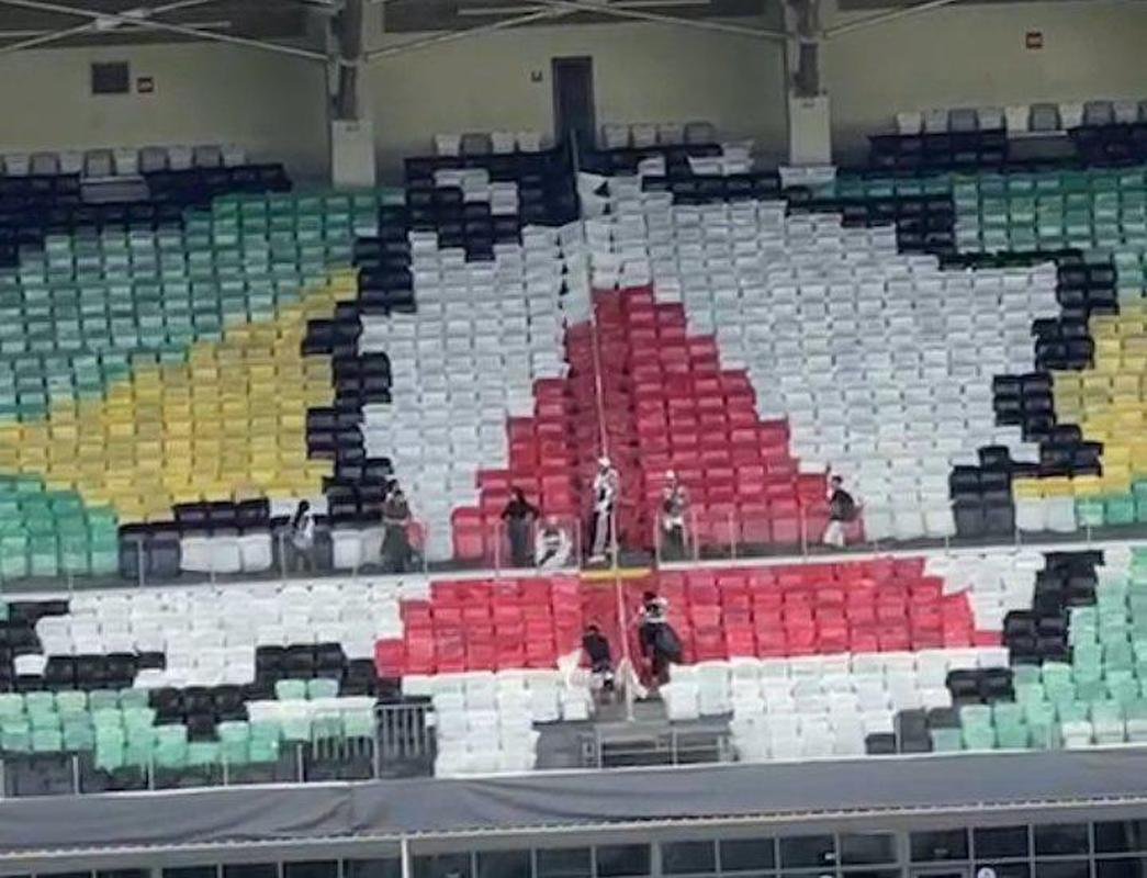 Fotos dos mosaicos feitos para a partida entre Atltico e Boca Juniors no Mineiro, pelas oitavas de final da Copa Libertadores