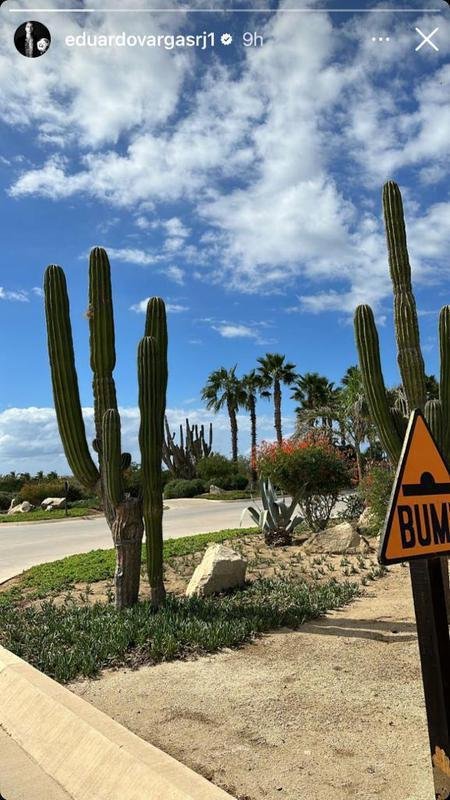 Vargas registrou cactos e bela paisagem.