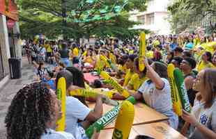 Na regio da Savassi, em BH, torcedores acompanharam o jogo entre Crocia e Brasil pelas quartas de final da Copa do Mundo