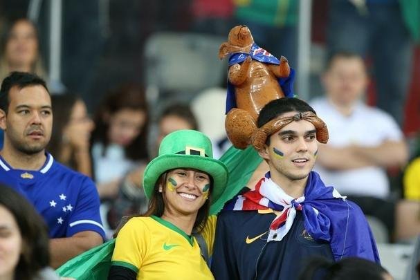 Torcedores no Mineiro durante jogo entre Brasil e Austrlia pelos Jogos Olmpicos do Rio