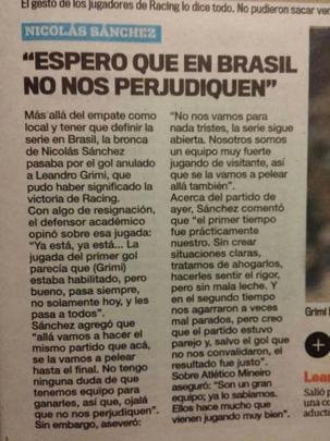 'Espero que no Brasil no nos prejudiquem', diz Sanchz, em detalhe no La Crnica