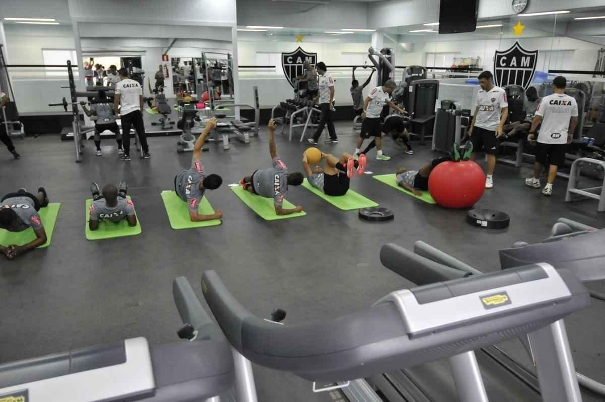 Imagens do treino do Atltico na academia da Cidade do Galo