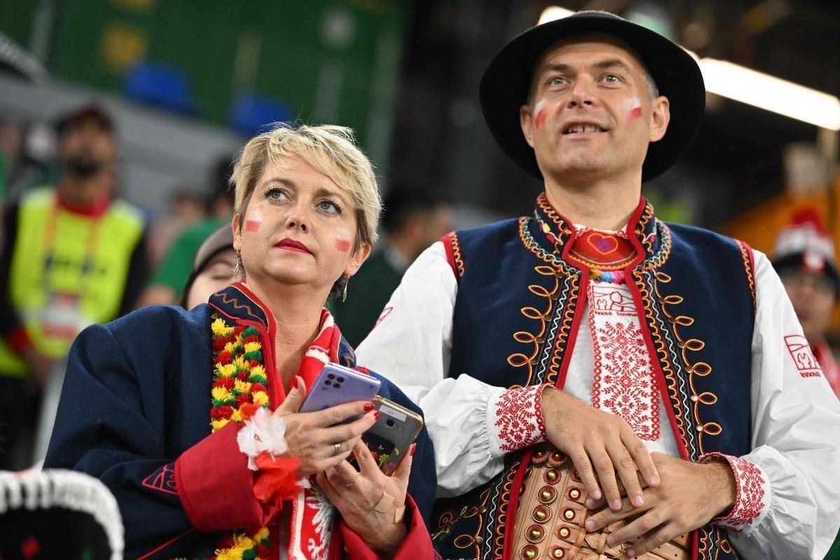 Imagens da torcida no jogo entre Mxico e Polnia pelo Grupo C da Copa do Mundo.