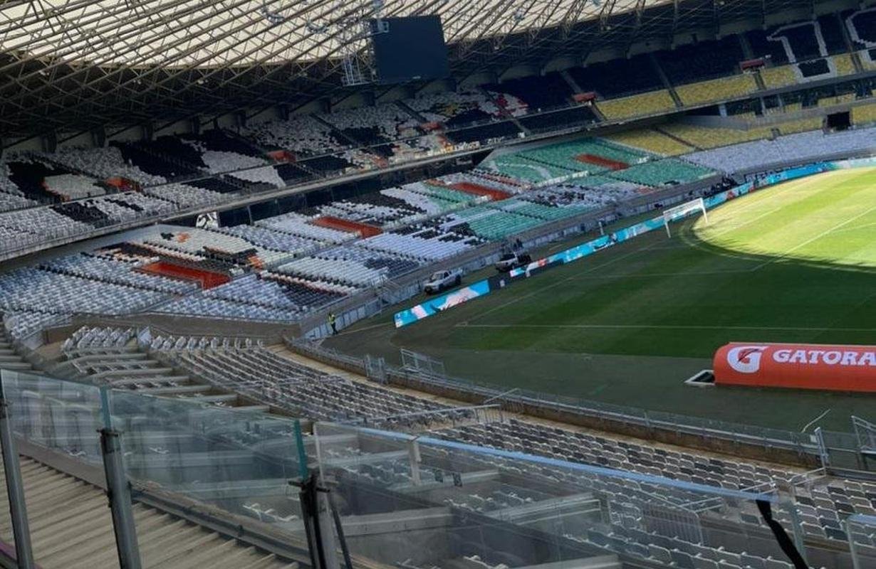 Fotos dos mosaicos feitos para a partida entre Atltico e Boca Juniors no Mineiro, pelas oitavas de final da Copa Libertadores