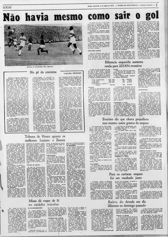 Edição especial do Diario de Pernambuco trouxe imagens da partida e de todo contexto da inauguração do Arruda.