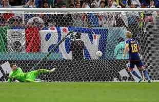 Cobranas de pnaltis no jogo Japo e Crocia, pelas oitavas de final da Copa do Mundo.
