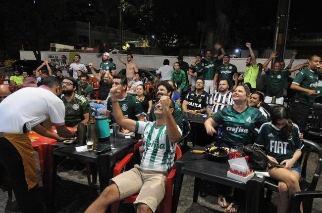 Torcedores do Palmeiras vibraram com a classificao  final da Libertadores aps empate com Atltico no Mineiro