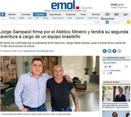 EMOL - Jorge Sampaoli assina com Atltico e ter sua segunda aventura a cargo de um time brasileiro