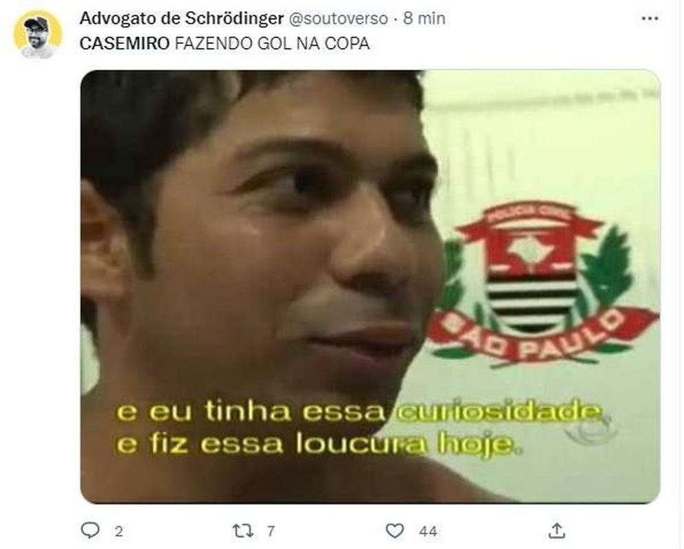 Casemiro virou meme nas redes sociais aps marcar o decisivo gol contra a Sua