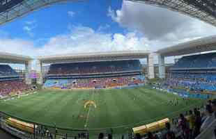 Fotos da chegada de torcedores  Arena Pantanal, em Cuiab, para a final da Supercopa do Brasil entre Atltico e Flamengo