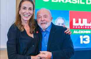 Isabel com Lula, na campanha de 2022 para presidente