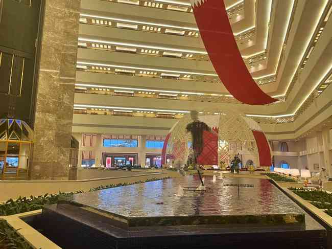 Entrance of the luxurious hotel, located in the region