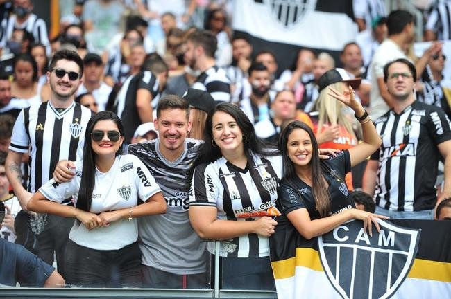 Torcida do Atltico no jogo de ida da final da Copa do Brasil de 2021, contra o Athletico-PR, no Mineiro, em BH