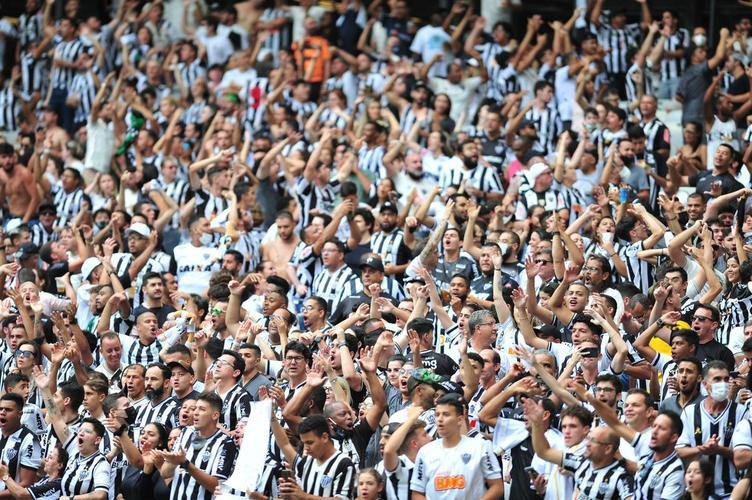 Torcida do Atltico no jogo de ida da final da Copa do Brasil de 2021, contra o Athletico-PR, no Mineiro, em BH