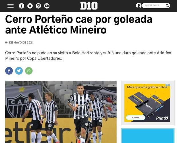 D10 (Paraguai) - Cerro Porteo caiu por goleada diante do Atltico