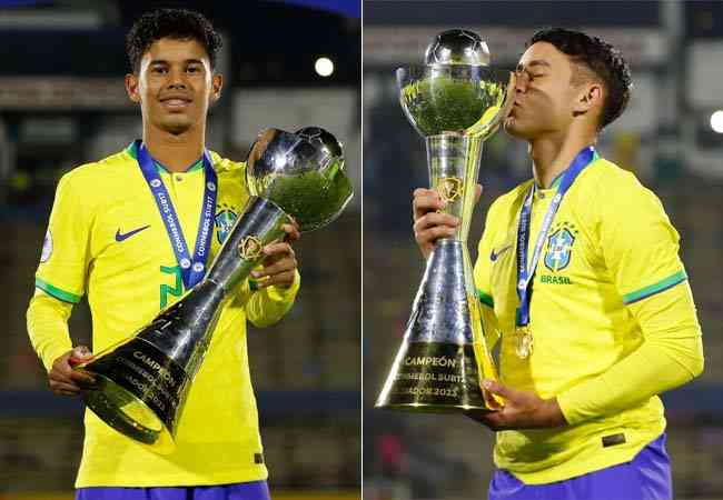 Rhuan Gabriel e Vitor Gabriel foram parabenizados por Cruzeiro e Atltico pela conquista do Sul-Americano Sub-17 