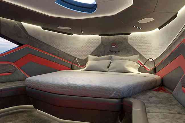 Interior do luxuoso modelo desenvolvido em parceria da Lamborghini com a Tecnomar