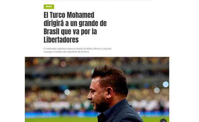Olé, principal veículo de esportes da Argentina, destacou chegada de Antonio 'Turco' Mohamed ao Atlético