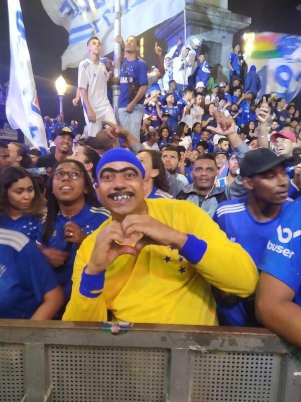 Festa do Cruzeiro na Praa 7 de Setembro, em Belo Horizonte, em comemorao ao acesso  Srie A do Campeonato Brasileiro de 2023
