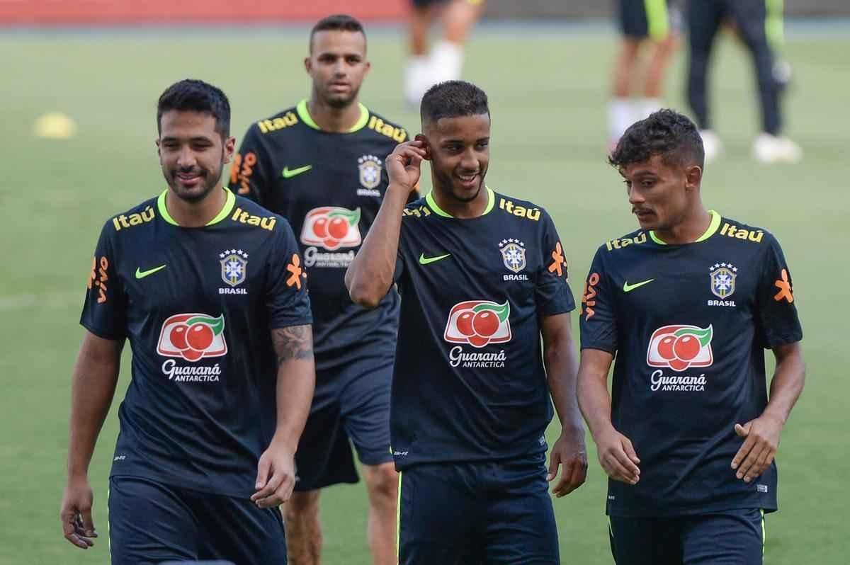 Treino da Seleo Brasileira no Engenho, no Rio de Janeiro, visando ao Jogo da Amizade