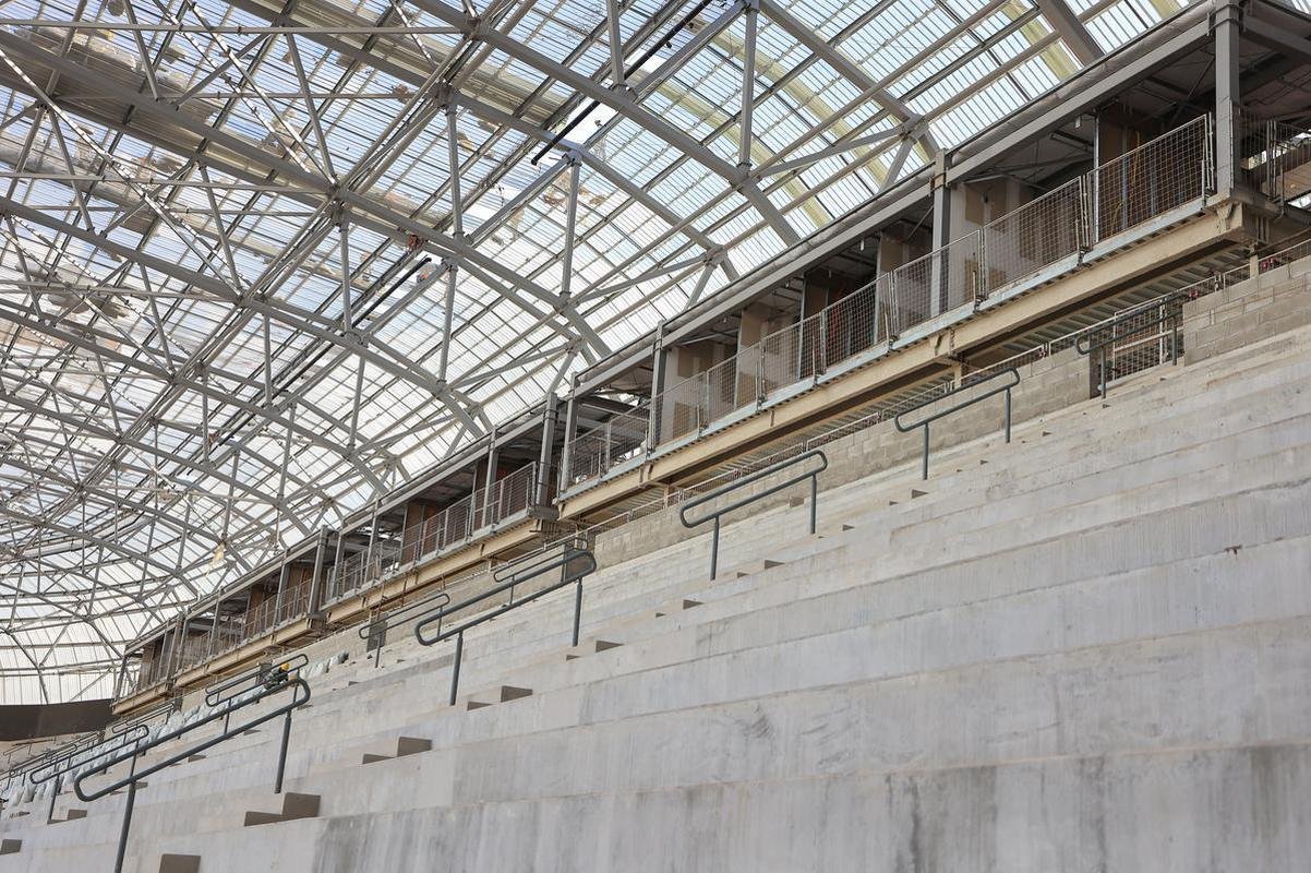 Arena MRV segue em ritmo acelerado de obras. Previso de concluso do estdio foi atualizada para dezembro.