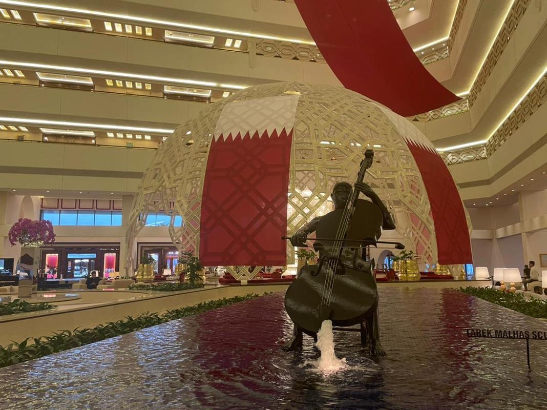 Lobby do luxuoso hotel, localizado na regio turstica da capital do Catar,  suntuoso