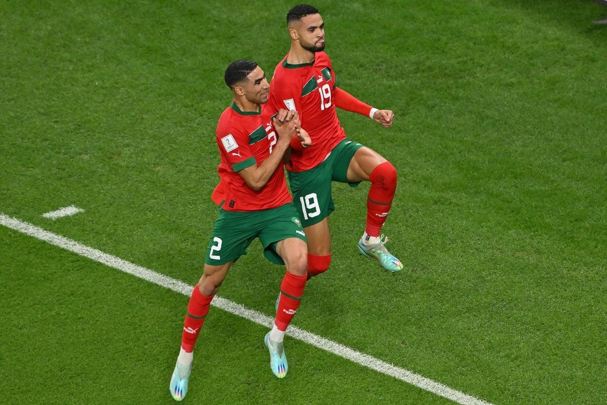 Fotos do gol de Youssef En-Nesyri, de Marrocos, sobre Portugal, pelas quartas de final da Copa do Mundo de 2022, no Catar