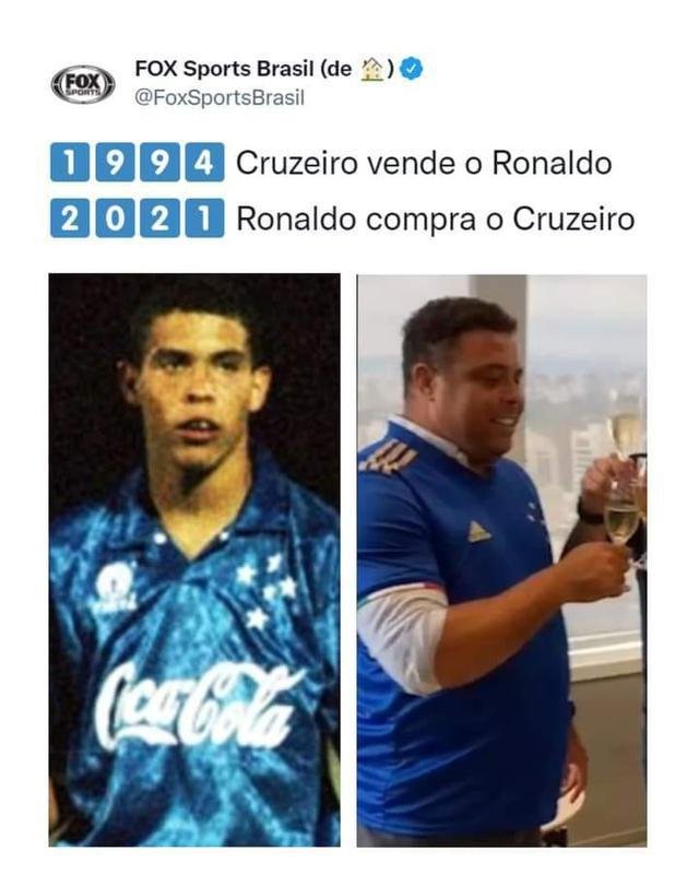 Memes: Ronaldo compra 90% das aes da SAF do Cruzeiro