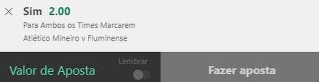 Ambos marcam em Atl�tico x Fluminense (odd 2.00) - O Atl�tico n�o vive boa fase como mandante e j� soma sete jogos seguidos sem vencer no Mineir�o. O time tem mais uma oportunidade de fazer as pazes com a torcida e tem, apesar do momento, um dos melhores ataques do pa�s. Do outro lado estar� o Fluminense de Fernando Diniz, com um time totalmente ofensivo e que joga para frente em qualquer est�dio, contra qualquer advers�rio. O �ltimo confronto entre as equipes terminou 5 a 3 para o Tricolor e a tend�ncia � de jogo com gols neste s�bado.