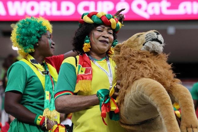 Torcida coloriu o Est�dio Al Bayt, no Catar, para acompanhar a partida entre Inglaterra e Senegal