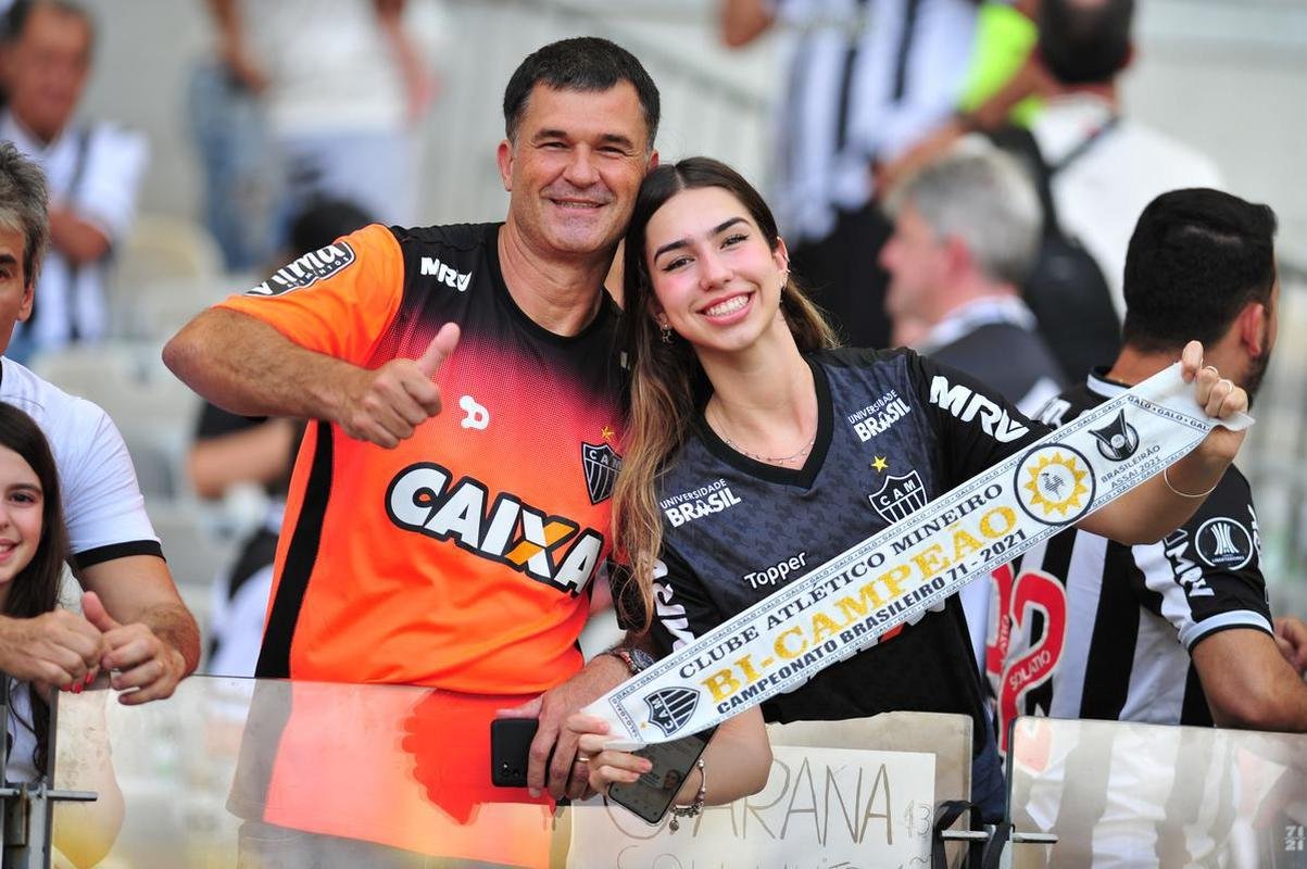 Festa da torcida do Atltico, no Mineiro, no jogo em que o time ergueu a taa de campeo brasileiro, diante do RB Bragantino