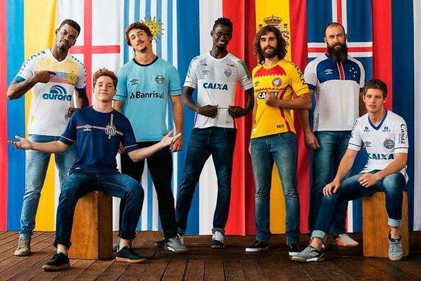 Imagens dos uniformes do Projeto Nations, lanado pela Umbro para homenagear selees da Copa 