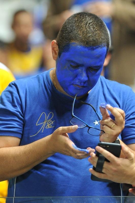 Torcida do Cruzeiro no duelo desta tera, no Mineiro, contra o Racing, pela Libertadores