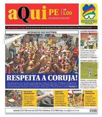 Capas de alguns jornais de Minas Gerais e do Aqui PE relatam os dois lados da partida histórica